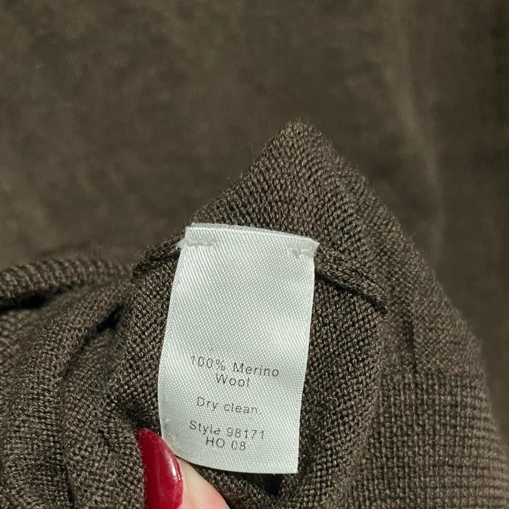 J. Crew Merino Wool V-Neck Chocolate Brown Sweater